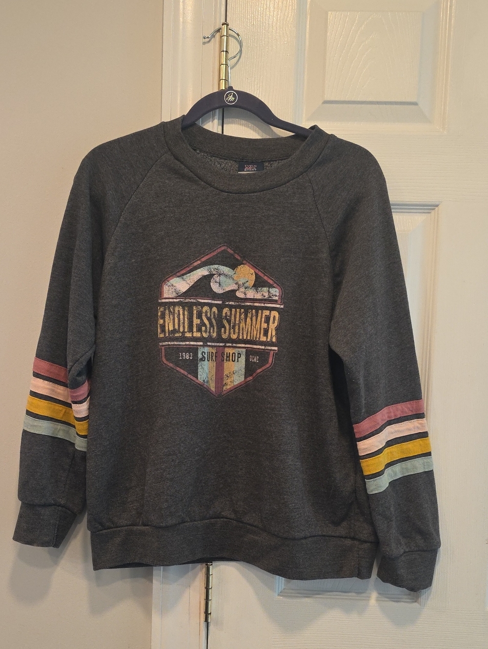 MV Sport Navy and Red Logo Grey Sweatshirt